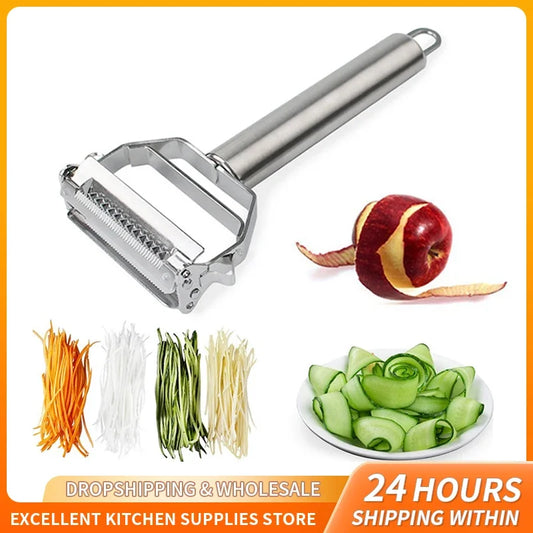 Stainless Steel Multi-Function Fruit & Vegetable Peeler Julienne Grater Slicer Kitchen Tool