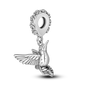 925 Sterling Silver Pink Butterfly & Luminous Firefly Charm – Dangle Bead for Bracelet or Necklace | Elegant DIY Jewelry Gift for Women