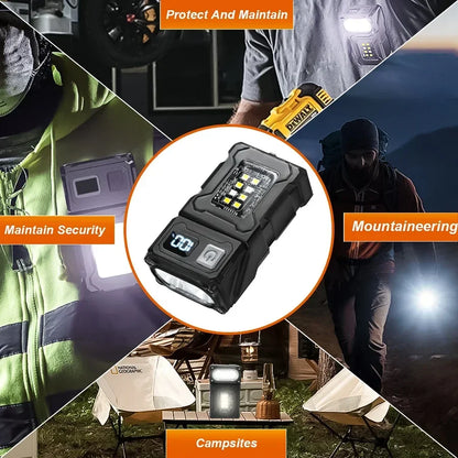 Mini USB Rechargeable LED Flashlight — COB + LED, Magnetic, 8 Modes