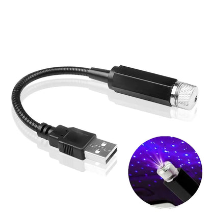 LED Car Starry Sky Projector Light USB Adjustable Interior Atmosphere Night Lamp
