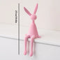 Resin Flocked Rabbit Statue Animal Sculpture Handmade Bunny Decor Cute Easter Gift Figurine Elegant Tabletop Ornament