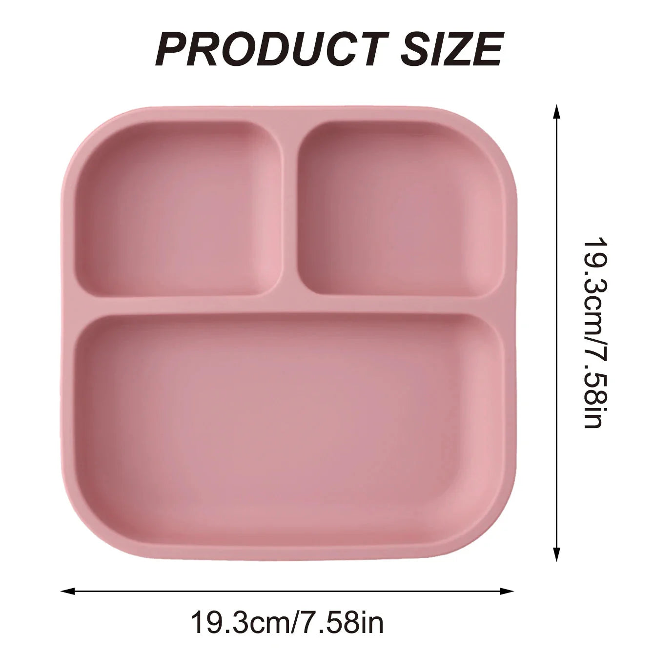 Color Kids Silicone Divided Suction Plate BPA-Free Toddler Dish