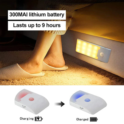 Rechargeable Motion Sensor LED Night Light – Portable Emergency Rectangular Nightlight, 10 cm (3.9 in), 5V