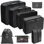 7/8/9/10 Pcs Travel Organizer Packing Cubes – Lightweight Polyester Luggage Storage Bags for Clothes, Shoes, and Accessories