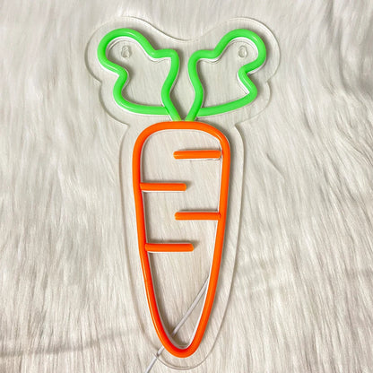 Carrot Led Neon Sign, Vegetable Wall Art Decor, Usb Powered, Used For Bedroom, Home, Restaurant, Kitchen, Bar Party Wall Lamp.