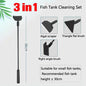 Aquarium Fish Tank Cleaning Kit 3-in-1 & 5-in-1 Algae Scraper Net Sponge Cleaner