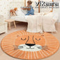 VIKAMA Cartoon Animal Imitation Cashmere Round Carpet Living Room Bedroom Bedside Sofa Decorative Carpet Anti-slip Washable Rug