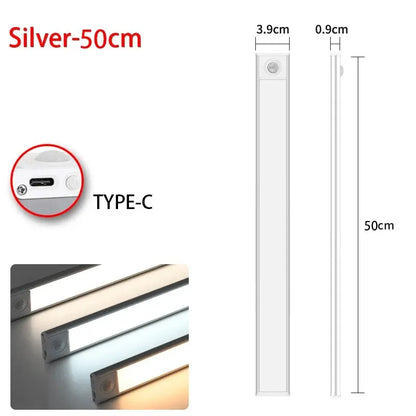 Rechargeable Motion Sensor LED Night Light Rectangle 50cm (19.7 in) Emergency Light