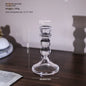 Clear Glass Pillar Candle Holder Table Candlestick for Dining Room Decor