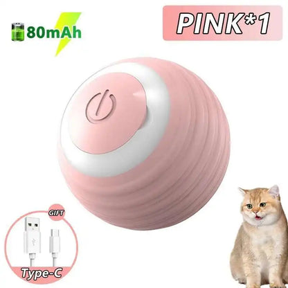 Interactive USB Rechargeable Dog & Cat Toy Ball, Automatic Bouncing Rolling LED Light, IP65 Waterproof