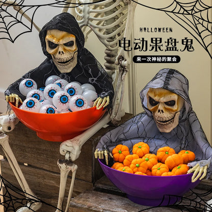 Halloween Pumpkin Candy Plate Decoration, Red or Purple
