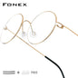 FONEX Screwless Round Eyeglasses – Titanium Alloy Frame for Men & Women