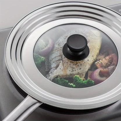 Stainless Steel Universal Lid For Pot And Pan Skillet Lid Pot Cover Fit 8.66-11.Inch Cookware Frying Pan Cover Pan Lid With Knob