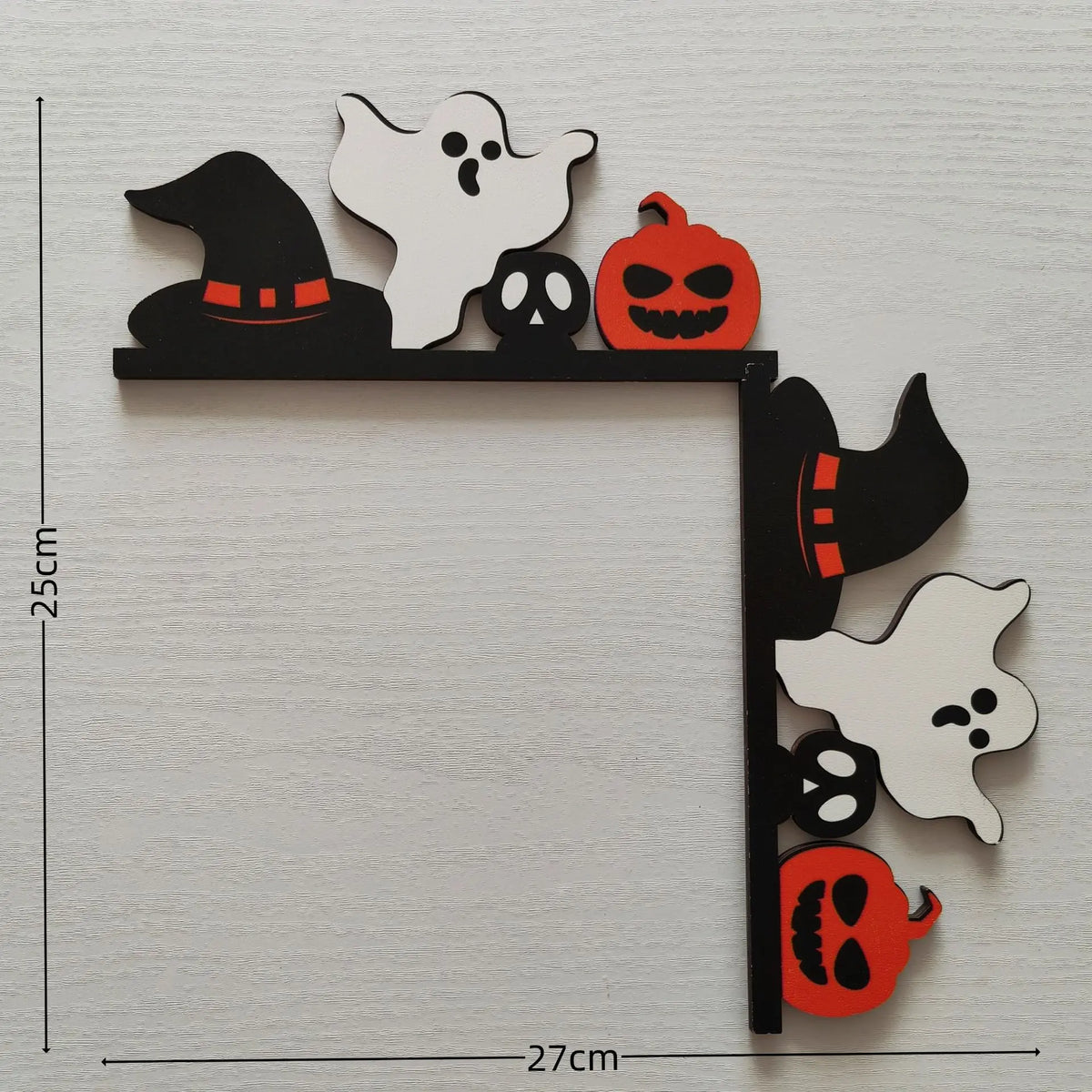 Halloween Wooden Door Frame Corner Decoration – Gothic Spider, Bat & Ghost Ornament for Home Door & Window – 8 Designs