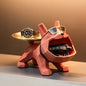Resin Cool Bulldog Crafts bully Dog Butler With Tray For Key Holder Storage Jewelries Animal Room Home Decor Statue   Sculptu