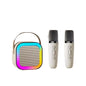 Mini Portable Karaoke Speaker with 2 Microphones, Bluetooth 5.0 KTV Singing Set, DSP RGB LED Lights, Deep Bass and Long Battery Life
