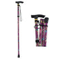 Adjustable Foldable Flower-Top Aluminum Walking Cane – T-Handle Portable Hiking Stick, 32–36 in (82–92 cm)