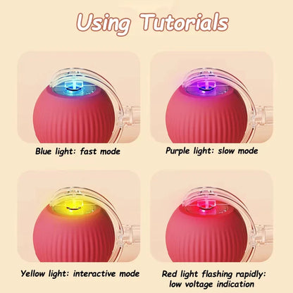 Rechargeable Automatic Rolling Pet Ball — Interactive Plush Tail Toy for Cats & Small Dogs