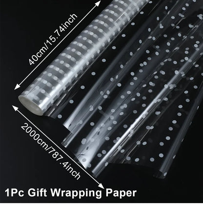 Cellophane Wrap Roll Clear Paper Wrapping Gift Transparent Basket Bags Cello Rolls Flower Baskets Packing Supplies Diy Craft