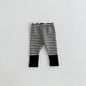 Cotton Patchwork Baby Leggings – Candy Color Striped Pants for Infants 12–36 Months, Unisex Elastic Waist