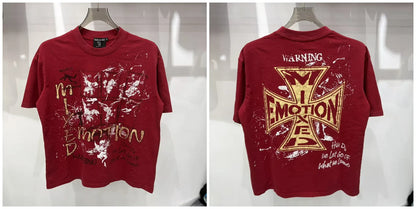 MIXED-EMOTION Rhinestone Graphic T-Shirt