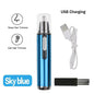 Rechargeable 2-in-1 Nose & Ear Hair Trimmer – Washable USB Electric Groomer with Stainless Steel Blade