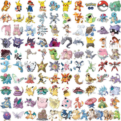 300Pcs Pokemon Cute Pikachu Stickers Charizard Album Pokédex DIY Laptop Car Luggage Kawaii Waterproof Anime Sticker Toy