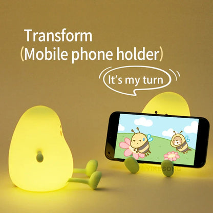 Capybara & Mango LED Night Light for Kids — Touch Sensor Rechargeable USB Dimmable RGB Lamp with Timer