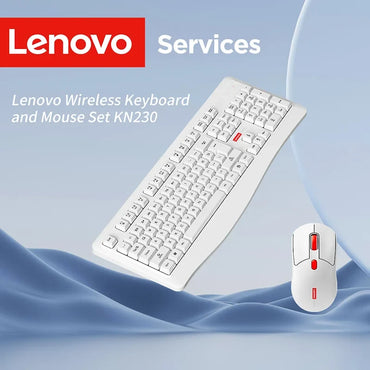 Lenovo Wireless Keyboard and Mouse Combo Full-Size 104 Key Quiet Office Set with Silent Click Compact USB Receiver for Pc Laptop