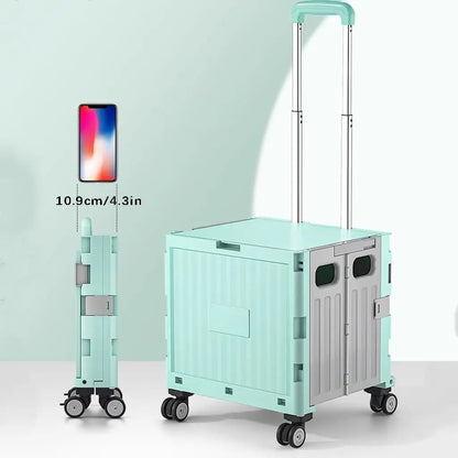Multifunctional Folding Camping Trolley - Large Capacity Portable Outdoor Storage Cart