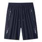 Men's Quick-Dry Gym & Running Shorts - Elastic Waist, Zipper Pockets, Breathable Workout Shorts (M-4XL)