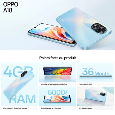 OPPO A18 8GB+256GB Mediatek Helio G85 system 5000mAh long battery life original smart phone EU/US/UK specifications are optional