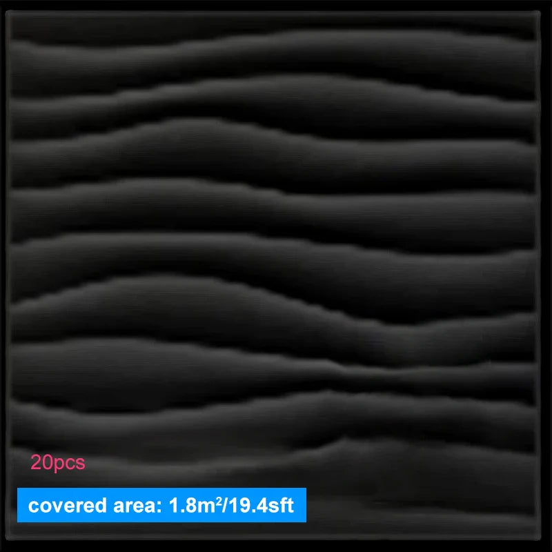 Wall Renovation 3D PVC Wave Board Texture Wall Panel Non-self-adhesive Wall Sticker Art Ceramic Tile Wallpaper Room Bathroom