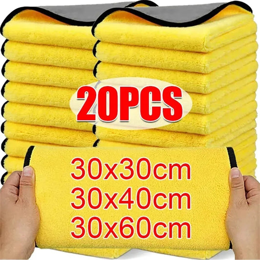 Double-Sided Microfiber Car Towels Super Absorbent Auto Detailing Wash & Dry Cloths