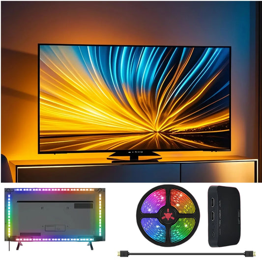 HDMI Sync LED TV Backlight Strip - Dynamic Ambience Lighting for TV, Streaming Sticks & Gaming Consoles