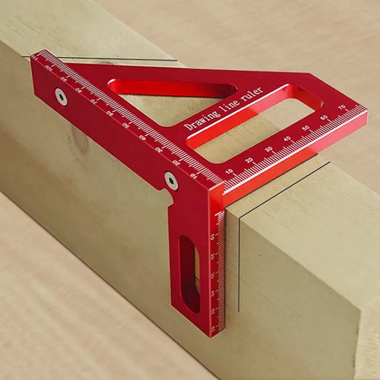 Carpenter Multi-Angle Square Protractor Ruler Aluminum/Plastic 45/90 Degree Woodworking Layout & Height Gauge