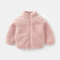 Toddler & Kids Plush Winter Coat – Warm Corduroy Turtleneck Zipper Jacket, Unisex (Ages 1-6 Years)