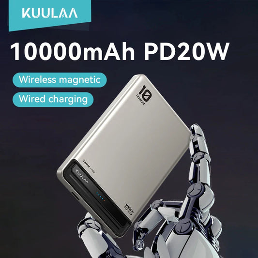 10000mAh Magnetic Wireless Power Bank 20W Fast Charge MagSafe-Compatible Portable Charger
