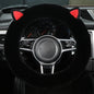 Plush Wool Steering Wheel Cover, Cartoon Frog Short Fur Car Wheel Protector, Fits 35–42 cm (13.8–16.5 in)