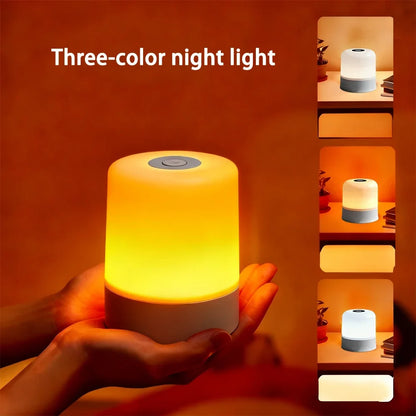 LED Dimmable Night Light Rechargeable and Plug-in Touch RGB Bedside Desk Lamp