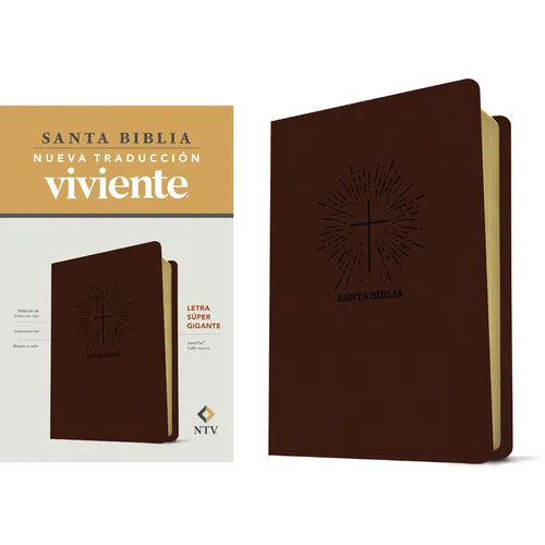 Santa Biblia Ntv, Letra Súper Gigante (Sentipiel, Café Oscuro, Letra Roja) - Imitation Leather