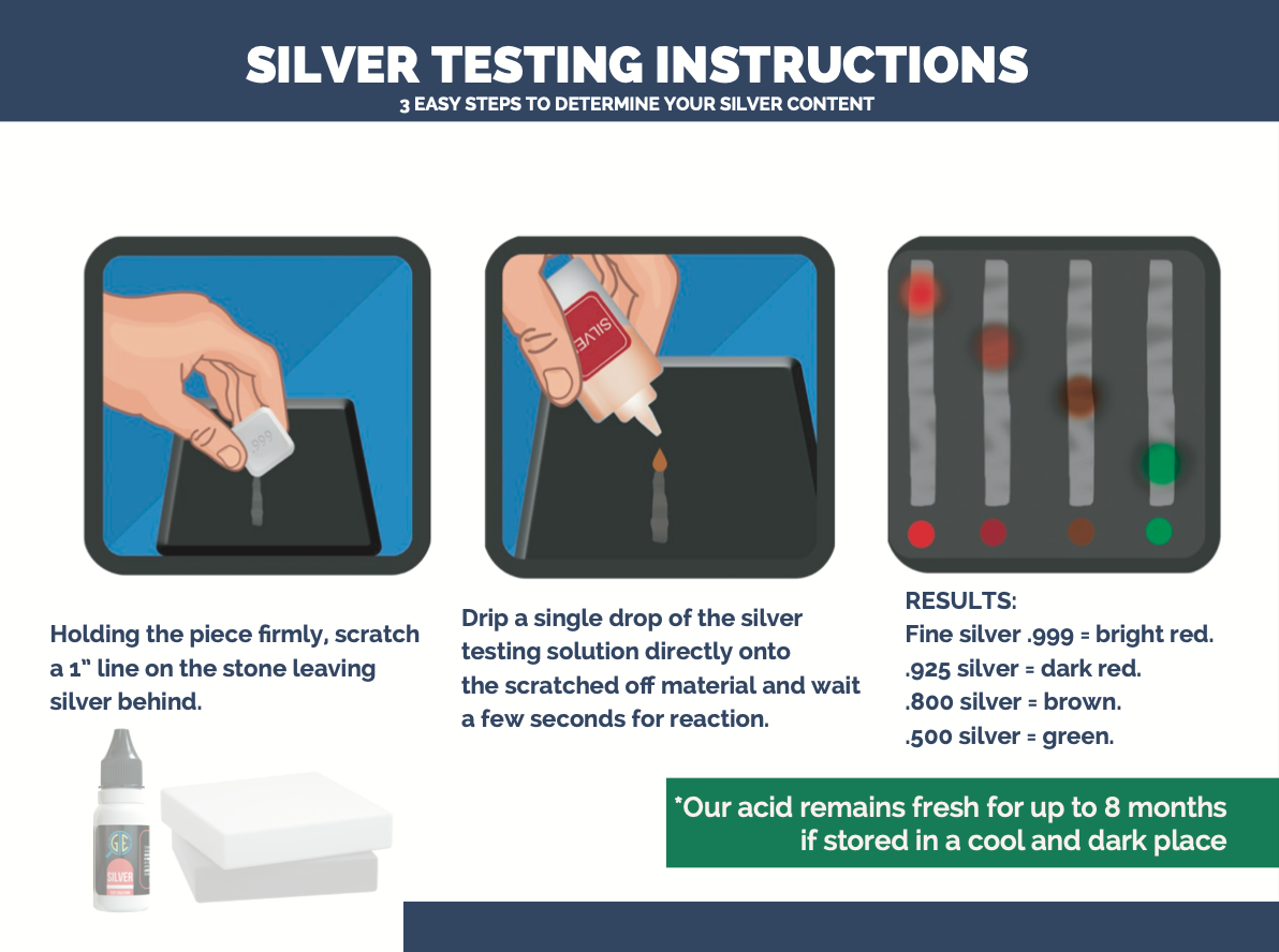 JSP 10k 14k Gold & Silver Sterling Testing Acid Solutions Kit for Jewelry W/ Bamboo Storage Box