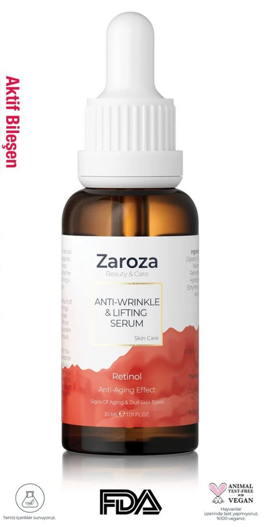 Zaroza Retinol Serum 30ml | Anti-Wrinkle, Lifting & Brightening Care with Niacinamide & D-Panthenol