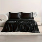 4-Piece Cooling Satin Bed Sheet Set – Breathable Hypoallergenic 500TC Flat Sheet, Fitted Sheet & 2 Pillowcases