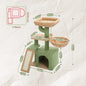 3-Tier Indoor Cat Tree Tower with Sisal Scratching Posts, Large Hammock & Removable Top Perch – Grey