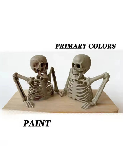 Halloween Half Skeleton Horror Scene Decoration - Indoor & Outdoor Terrifying Prop for Haunted House, Escape Room & Party Ceiling Display - Painted, Primary Colors & 2-Piece Set