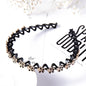 Pearl Rhinestone Non-Slip Elastic Flower Headband for Girls & Women