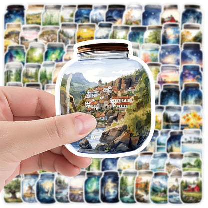 10/30/50/100pcs Cute INS Style Bottle World Cartoon Stickers Decals Laptop Scrapbook Phone Planner Aesthetic Sticker Kids Toys