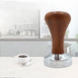 Espresso Tamper and Distributor 51/53/58 mm (2.01/2.09/2.28 in) Aluminum Flat Base with Wood Handle