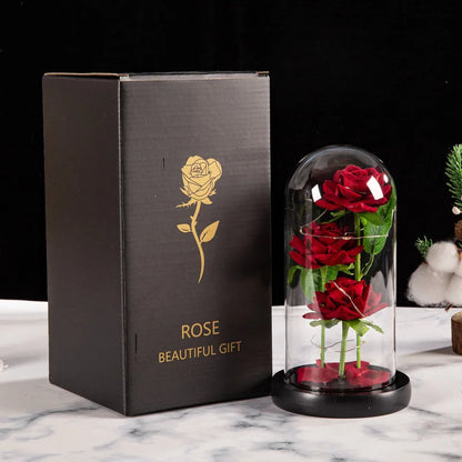 Rose Glass Dome Flower Ornament